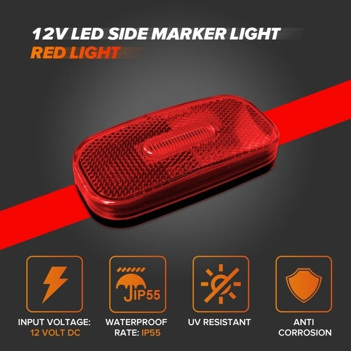 Red LED Side Marker Lights 3.9" Clearance Lamp for Trailer RV Truck Lorry Image 4