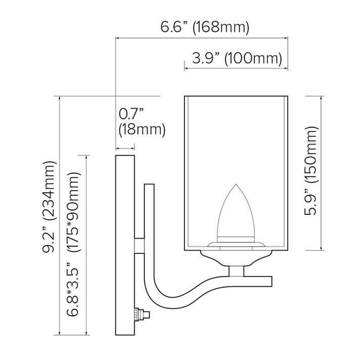 12V DC LED Wall Lamp Tinted Glass Soft White Kitchen Hallway Fixture with Switch Image 6