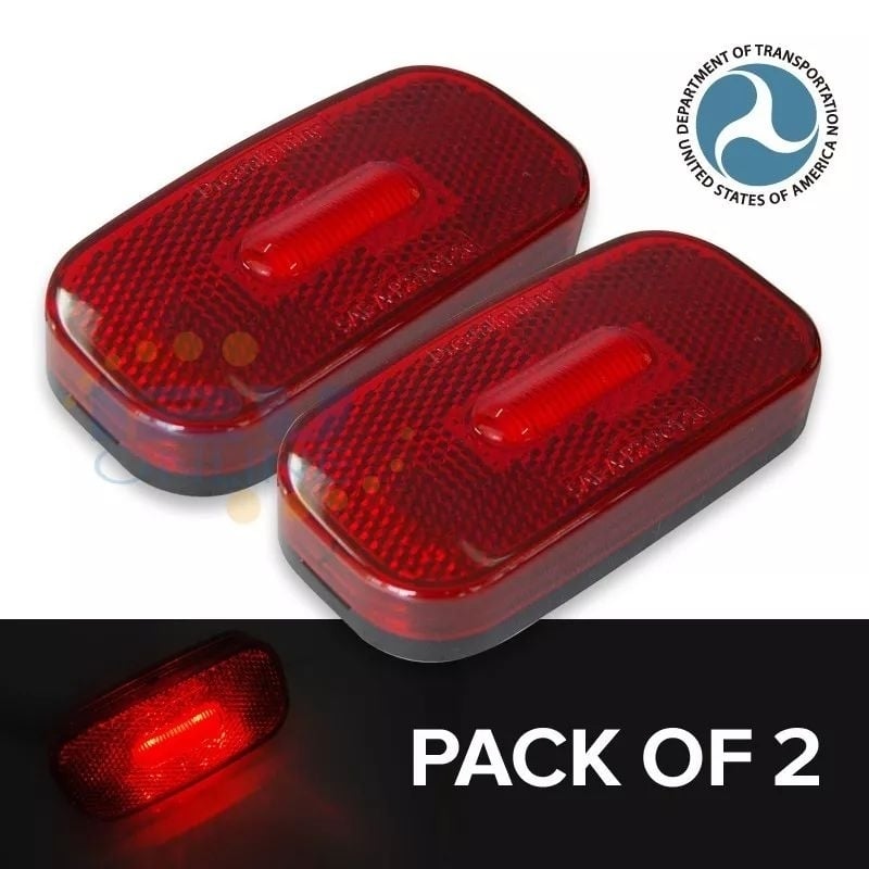 Red LED Side Marker Lights 3.9" Clearance Lamp for Trailer RV Truck Lorry Image 1