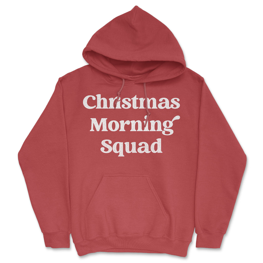 Christmas Morning Squad Unisex Hoodie Funny Sarcastic Christmas Family Graphic Hooded Sweatshirt Image 1