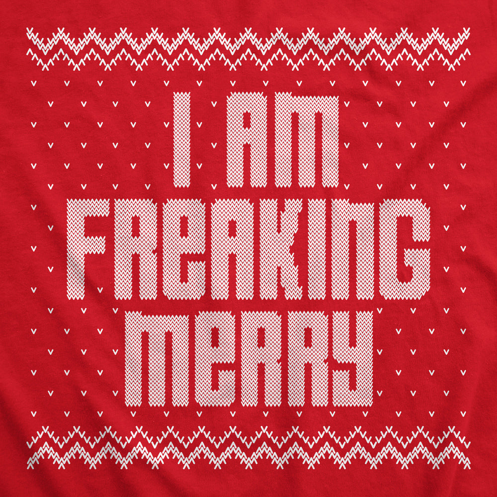 I Am Freaking Merry Unisex Hoodie Funny Sarcastic Christmas Graphic Hooded Sweatshirt Image 2