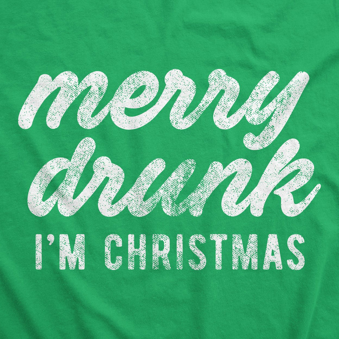 Merry Drunk Im Christmas Unisex Hoodie Funny Sarcastic Christmas Drinking Graphic Hooded Sweatshirt Image 2