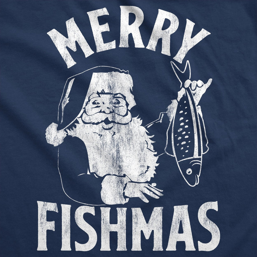 Merry Fishmas Unisex Hoodie Funny Sarcastic Christmas Fishing Graphic Novelty Hooded Sweatshirt Image 2