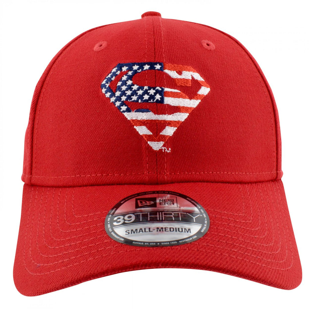 Superman American Flag Logo Era 39Thirty Fitted Hat Image 2