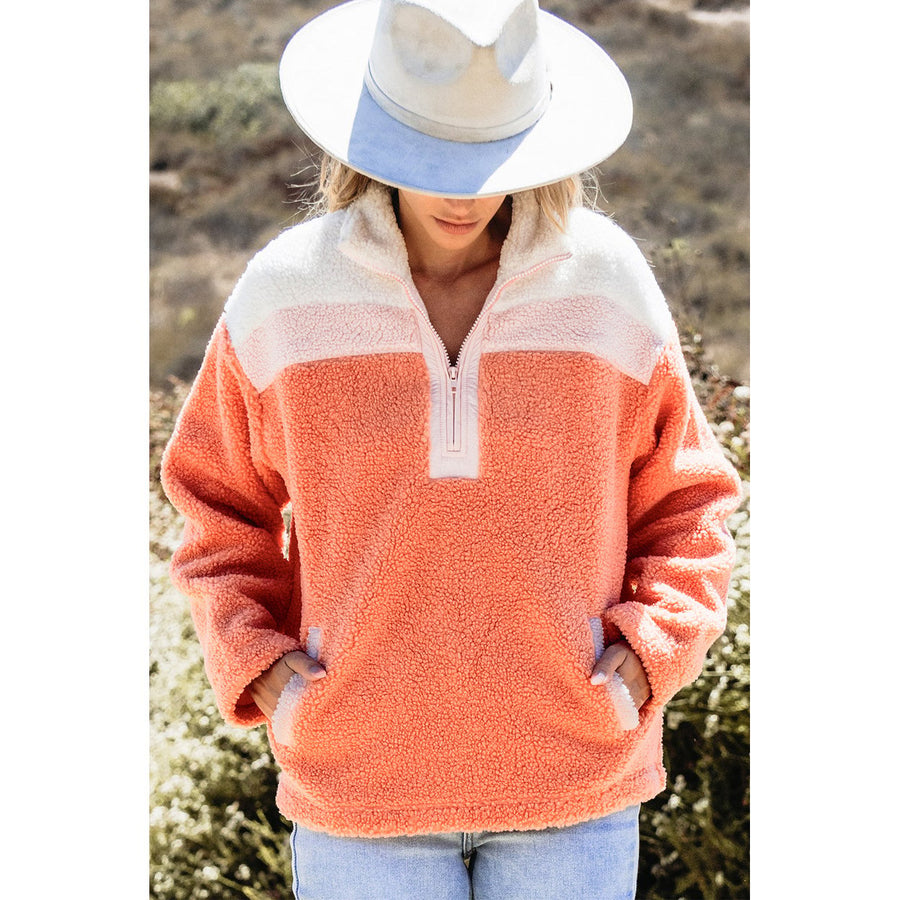 Ruth Half Zipper Sherpa Sweatshirt Image 1