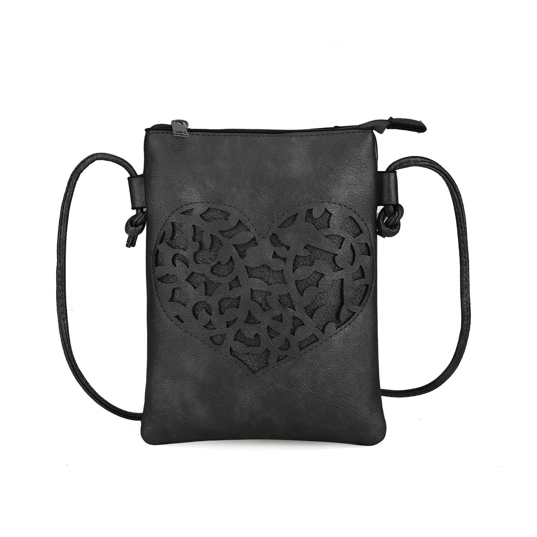 MKFCollection Heartly Crossbody Bag - Vegan Leather Designer Handbag Image 6