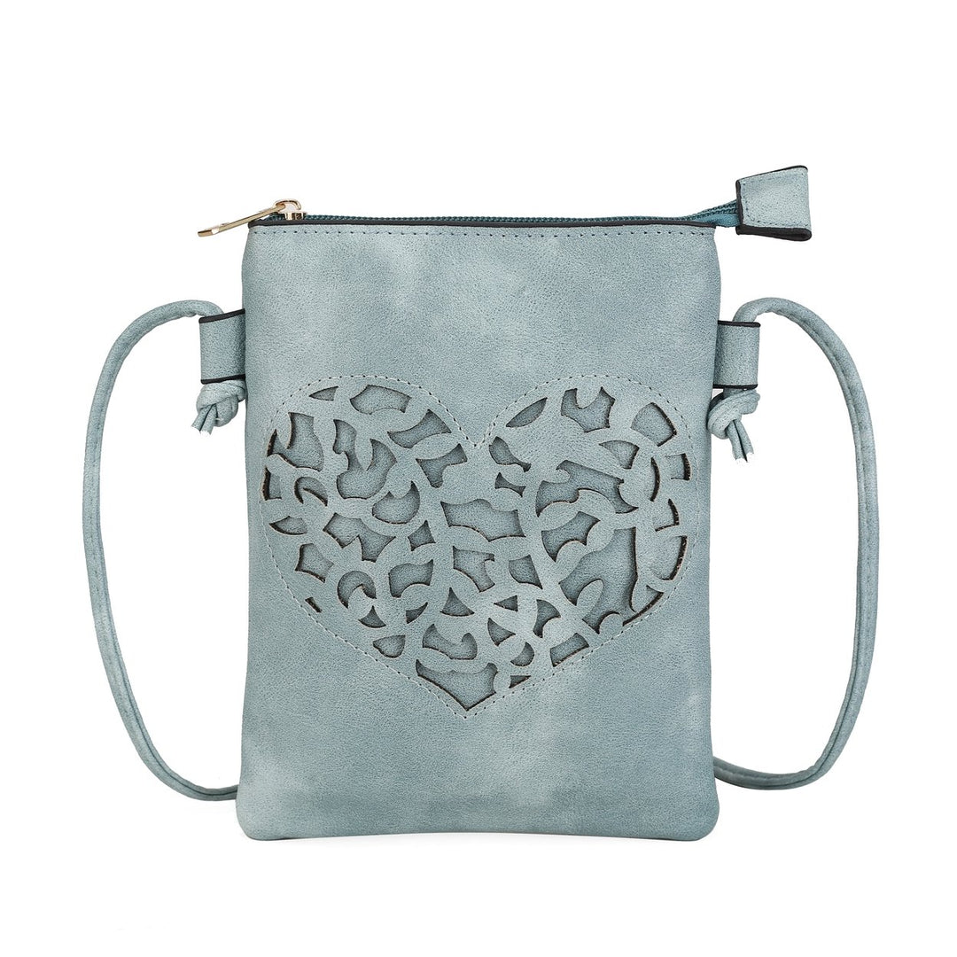 MKFCollection Heartly Crossbody Bag - Vegan Leather Designer Handbag Image 7