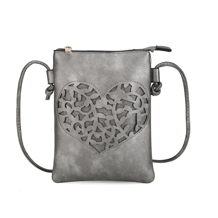 MKFCollection Heartly Crossbody Bag - Vegan Leather Designer Handbag Image 8