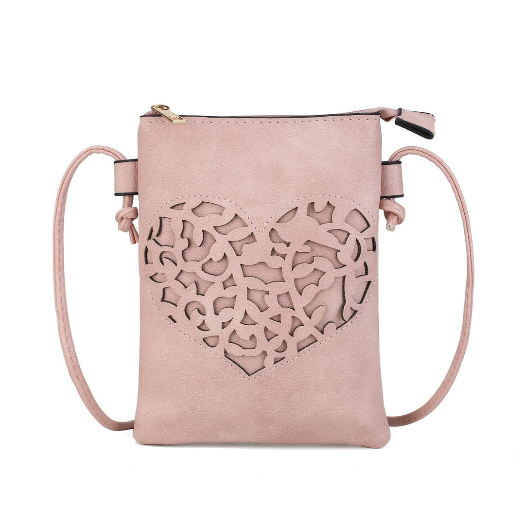 MKFCollection Heartly Crossbody Bag - Vegan Leather Designer Handbag Image 9