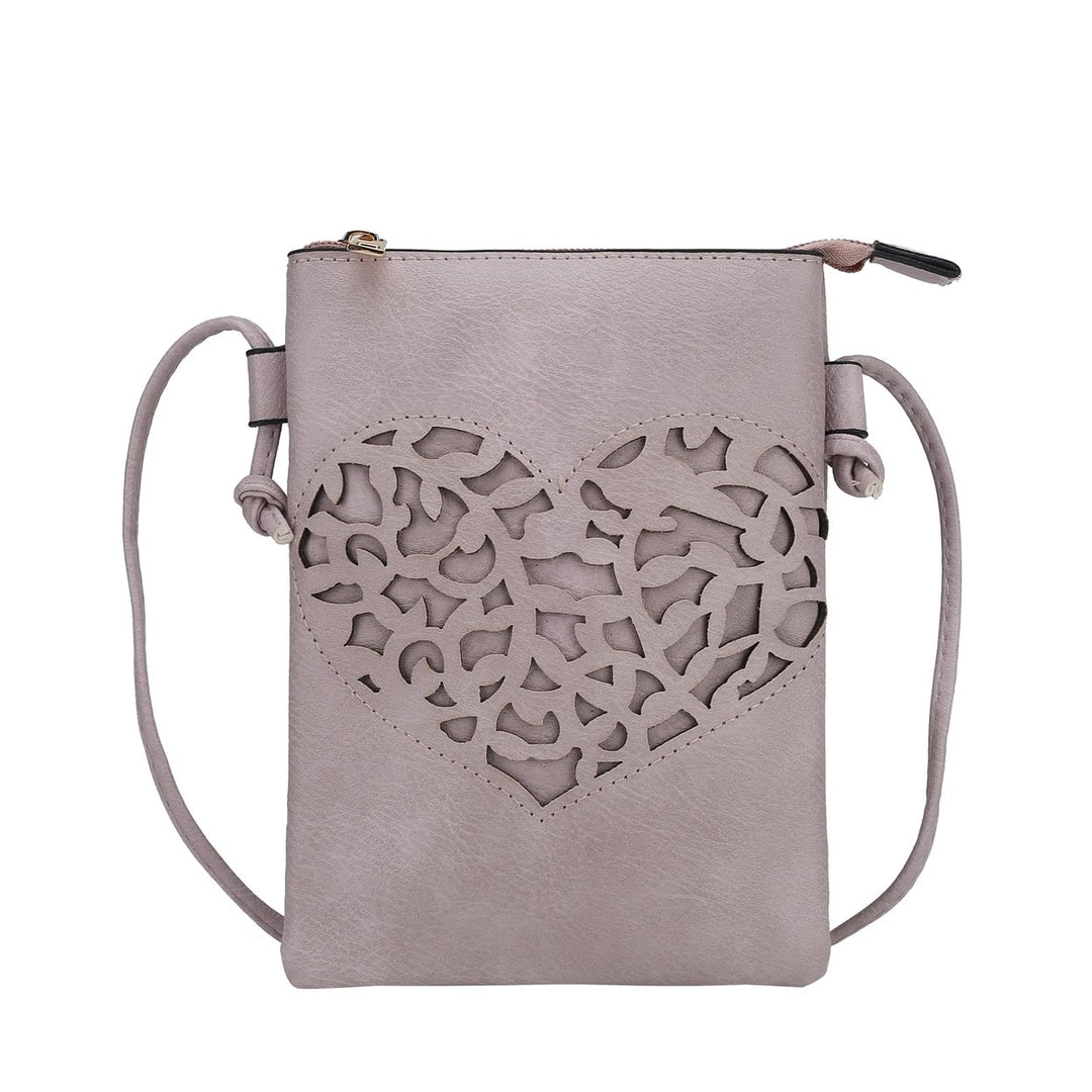 MKFCollection Heartly Crossbody Bag - Vegan Leather Designer Handbag Image 10