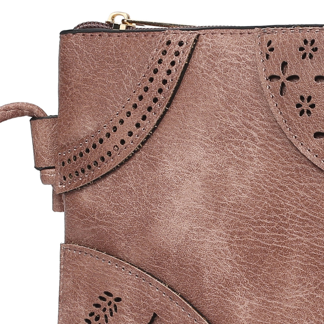 MKFCollection Willow Crossbody Bag - Vegan Leather Designer Handbag Image 4