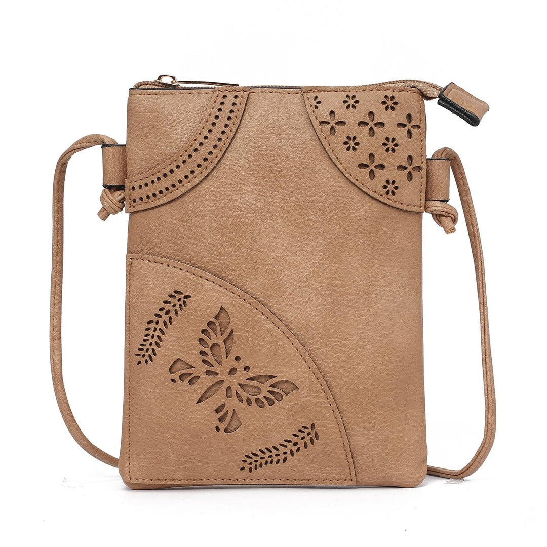 MKFCollection Willow Crossbody Bag - Vegan Leather Designer Handbag Image 6