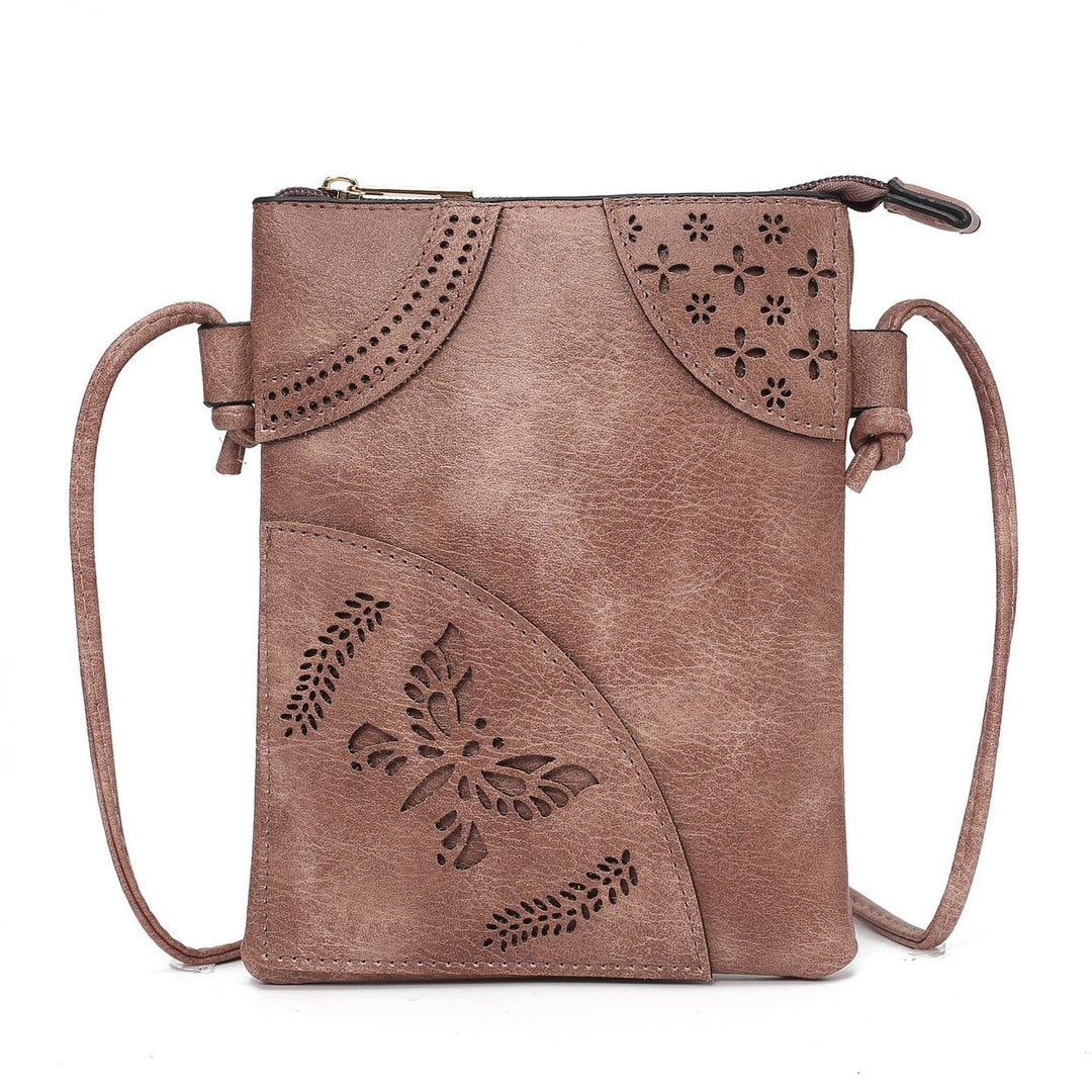 MKFCollection Willow Crossbody Bag - Vegan Leather Designer Handbag Image 11