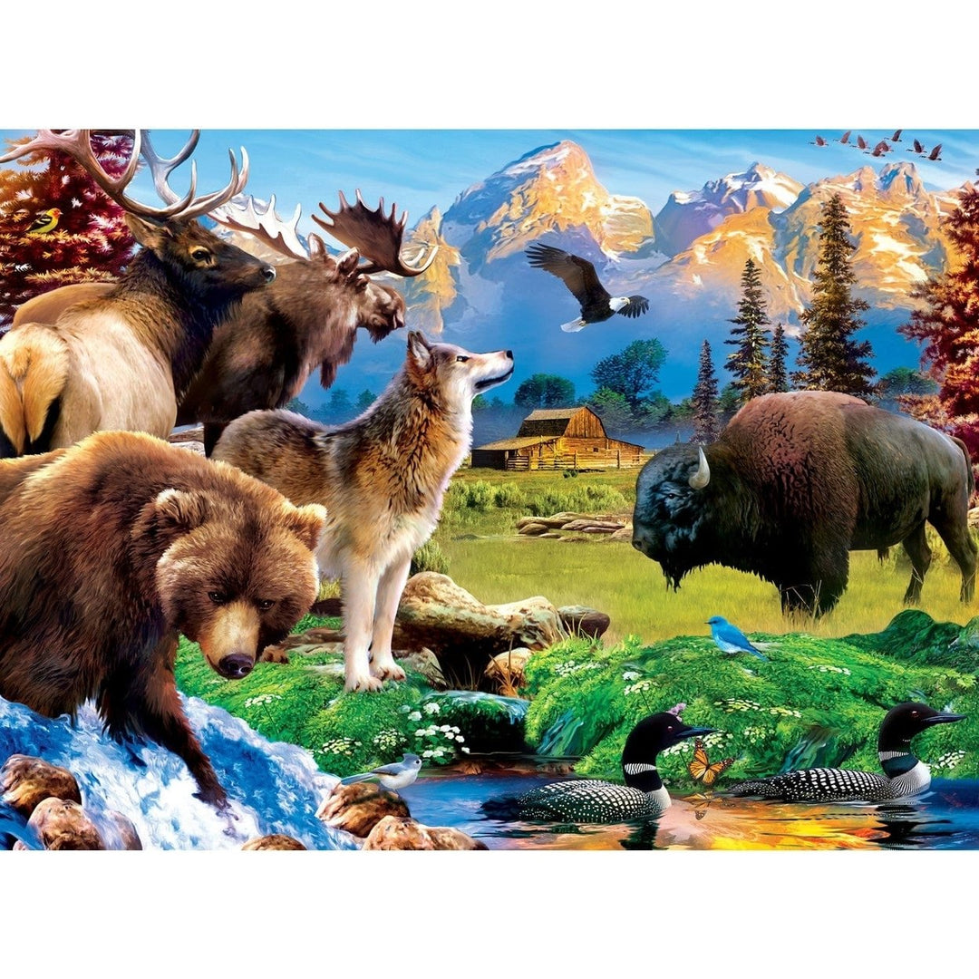 Grand Teton National Park 100 Piece Jigsaw Puzzle Wildlife Animals 19x14 inches Image 2