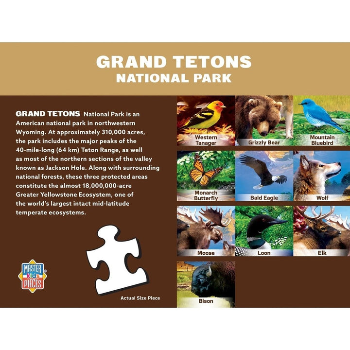 Grand Teton National Park 100 Piece Jigsaw Puzzle Wildlife Animals 19x14 inches Image 3