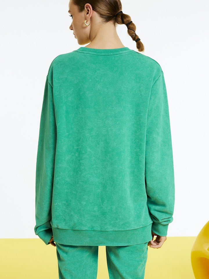 Text Print Oversized Sweatshirt Image 2