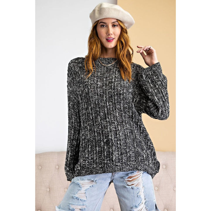 Textured Knitted Sweater Image 1