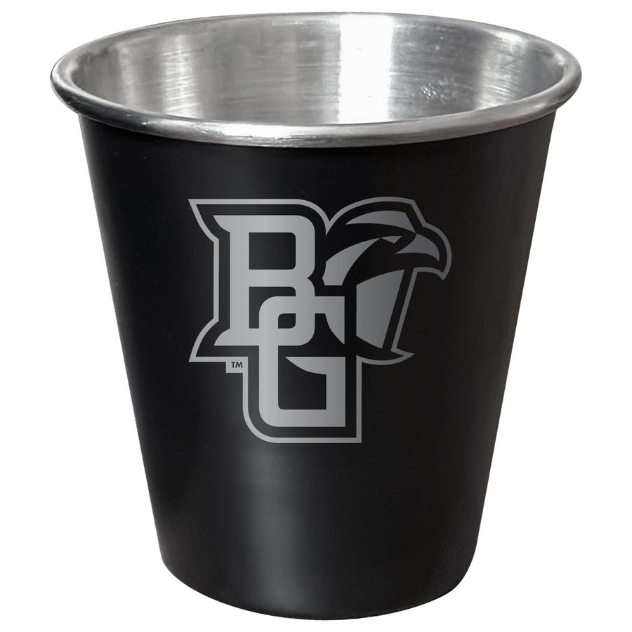 Bowling Green Falcons Engraved 2oz Tin Shot Glass Black Matte Coating Officially Licensed Collegiate Product Image 1