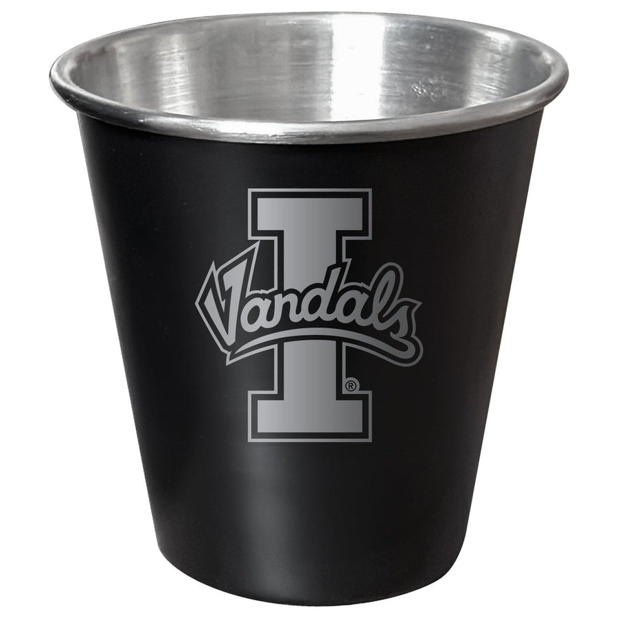 Idaho Vandals Engraved 2oz Tin Shot Glass Black Matte Coating Officially Licensed Collegiate Product Image 1