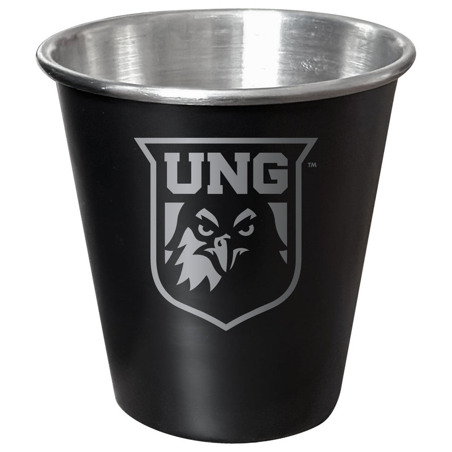 North Georgia Nighthawks Engraved 2oz Tin Shot Glass Black Matte Coating Officially Licensed Collegiate Product Image 1