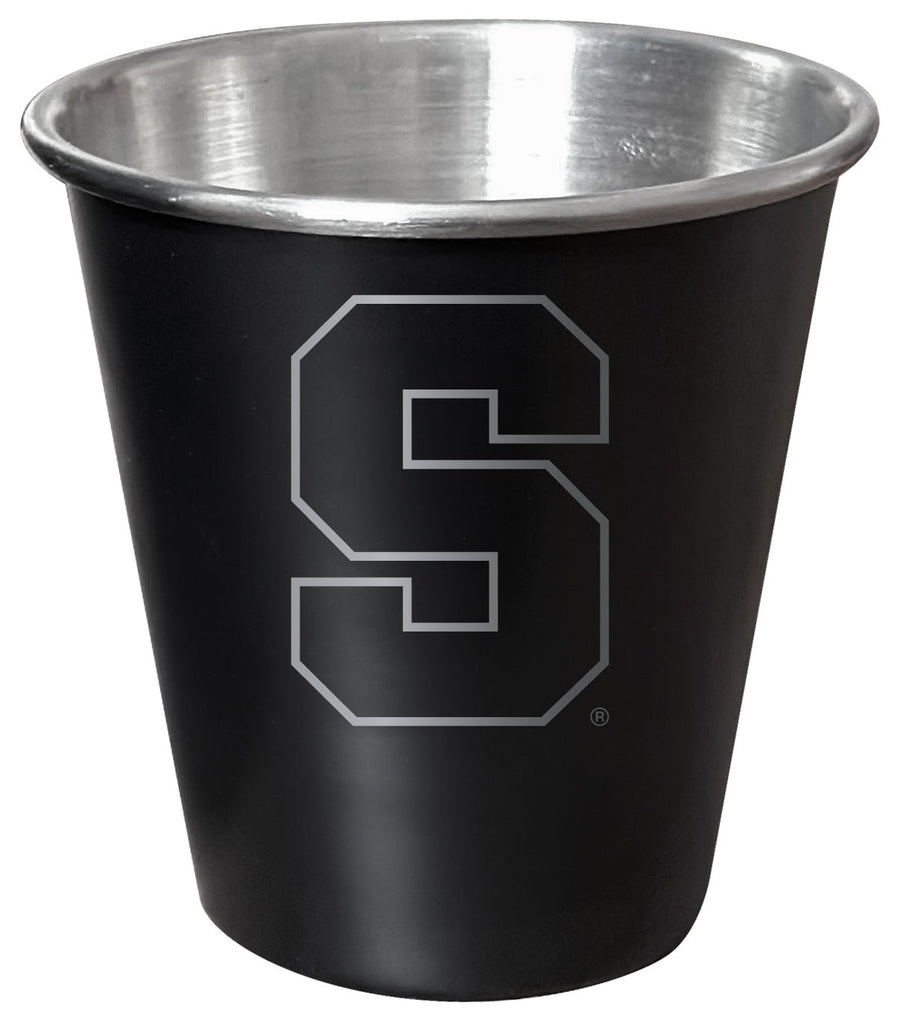 Syracuse Orange Engraved 2oz Tin Shot Glass Black Matte Coating Officially Licensed Collegiate Product Image 1