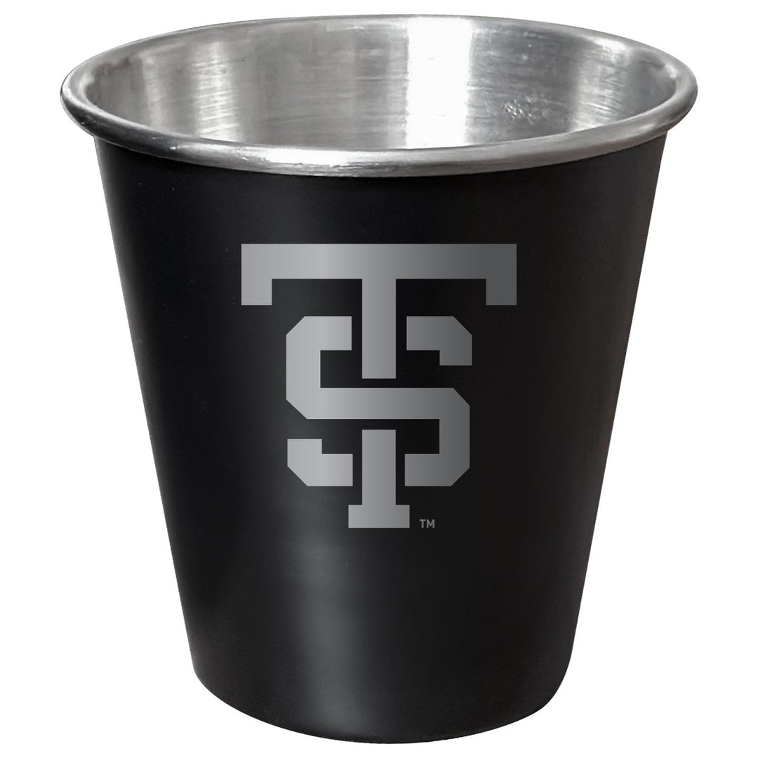 University of St. Thomas Engraved 2oz Tin Shot Glass Black Matte Coating Officially Licensed Collegiate Product Image 1