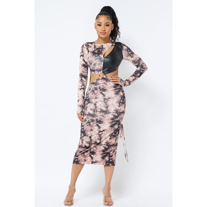 Tie Dye Long Sleeve Midi Dress Image 2