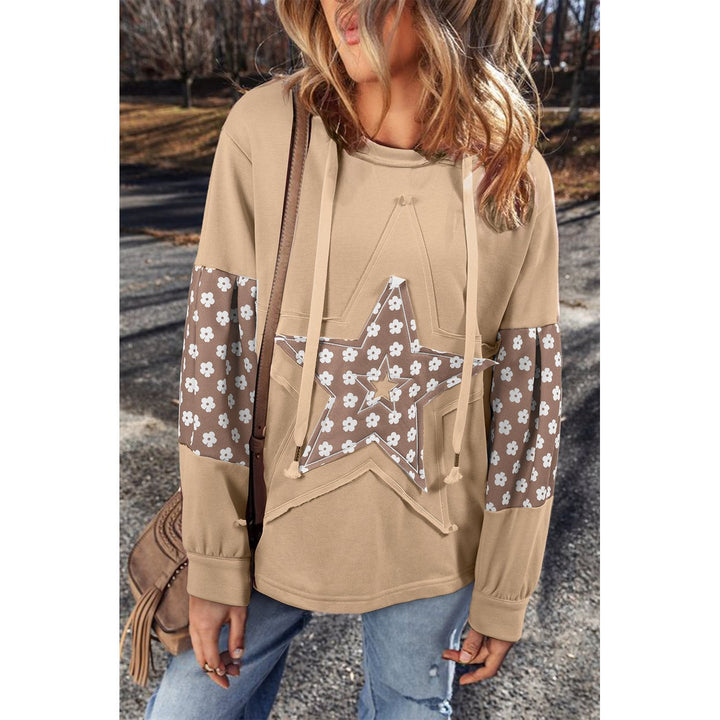 Hallie Star Pattern Drawstring Hoodie Image 7