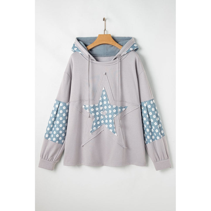 Hallie Star Pattern Drawstring Hoodie Image 9