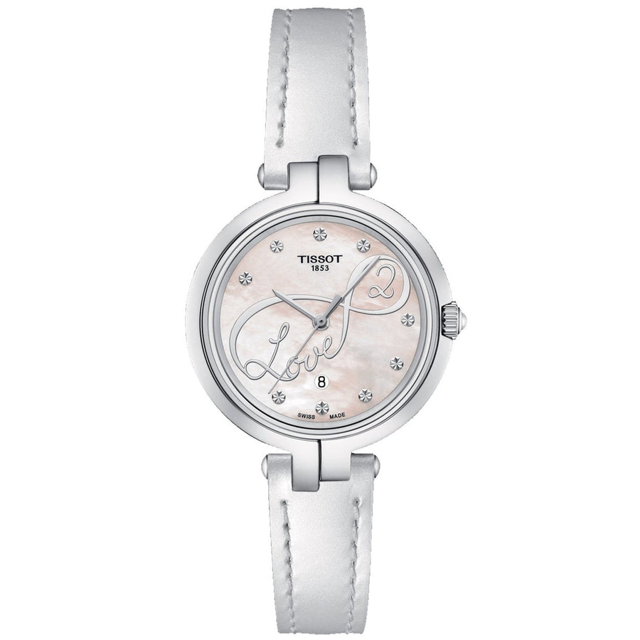 Tissot Womens T-Lady Flamingo White MOP Dial Watch - T0942101611101 Image 1