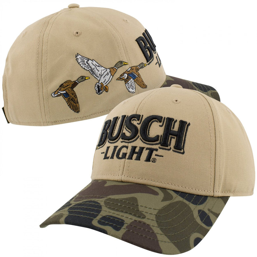 Busch Light Duck Hunting Camo Brim Adjustable Hat Image 1