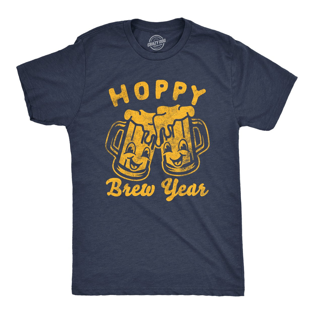 Mens Funny T Shirts Hoppy Brew Year Sarcastic Years Eve Drinking Tee For Men Image 1