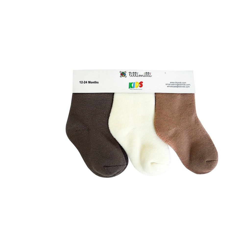 tittimitti 75% Merino Wool Baby Toddler Terry Socks 3-Pack Image 2