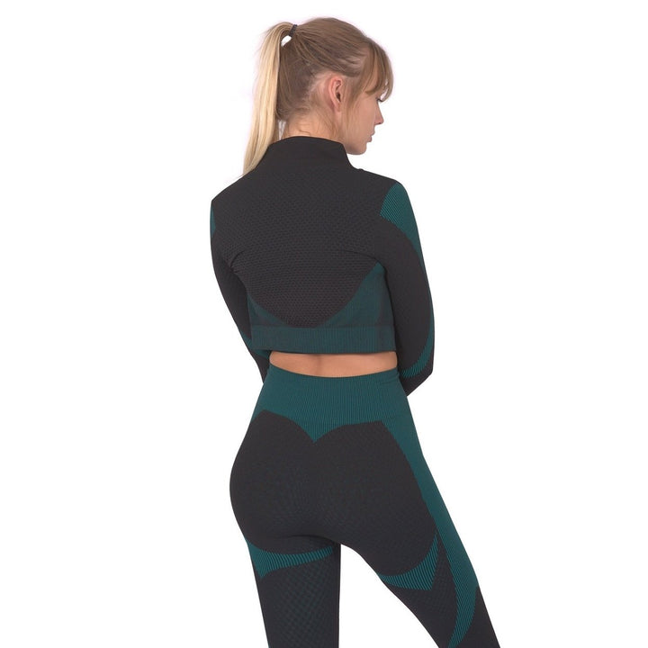 Trois Seamless Sports Jacket - Black with Blue Image 3