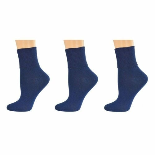 Turn Cuff Organic Cotton Seamless Toe 3 pair Pack No Toe Seam Socks Image 7