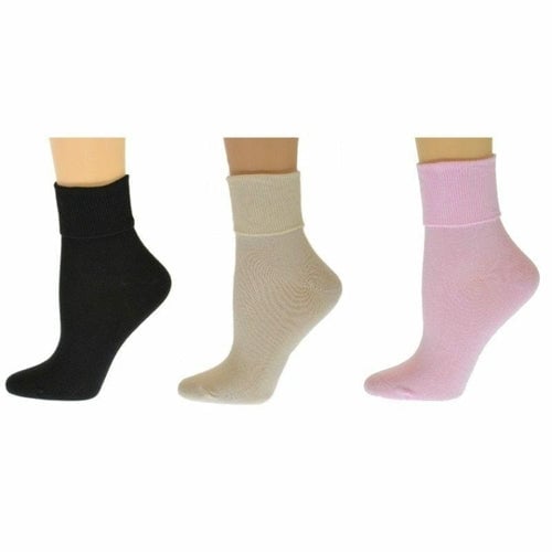 Turn Cuff Organic Cotton Seamless Toe 3 pair Pack No Toe Seam Socks Image 9