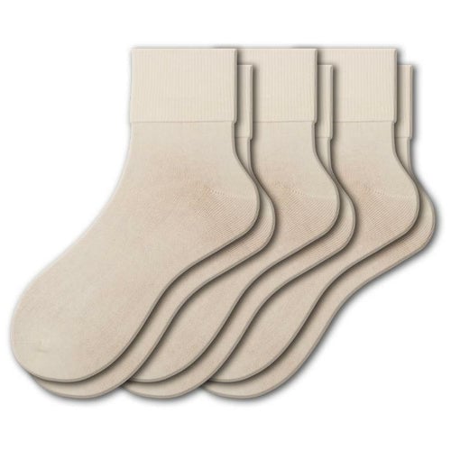 Turn Cuff Organic Cotton Seamless Toe 3 pair Pack No Toe Seam Socks Image 10