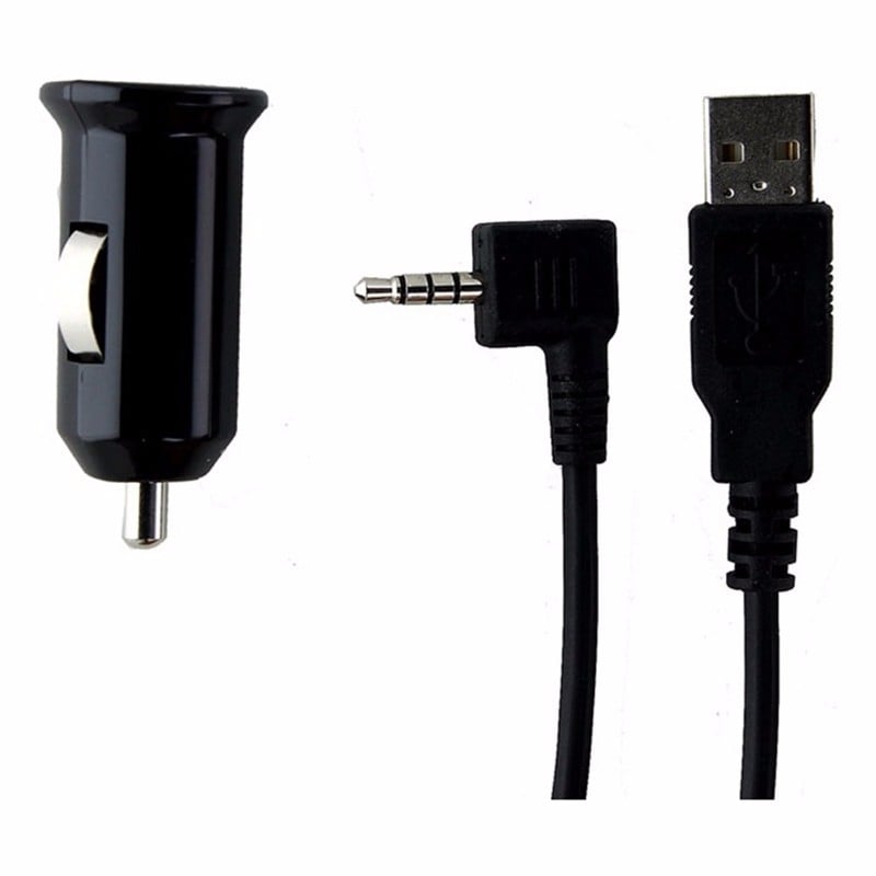 Sonim Car Charging Adapter and Coiled USB to Aux Charging Cable - Black Image 1