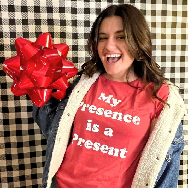 Womens My Presence Is A Present T Shirt Funny Xmas Gift Ego Tee For Ladies Image 4