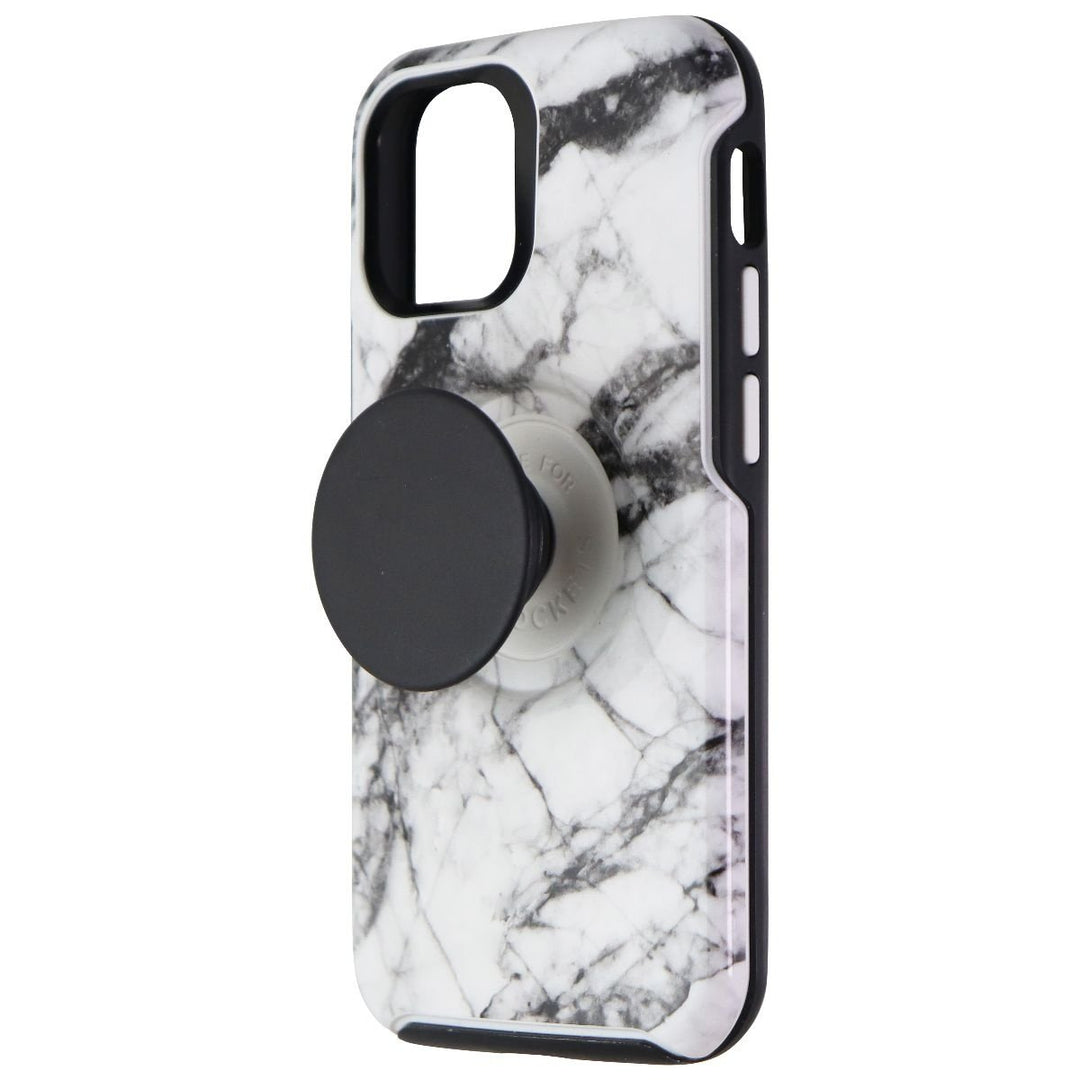 Otter + Pop Symmetry Series Case Apple iPhone 12 mini - White Marble Graphic Image 1