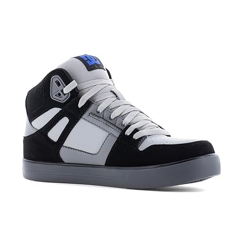 DCSW Mens DC Work Crew Pure High-Top Composite Toe ESD - Black Gray and Blue BLACK GRAY AND BLUE Image 2