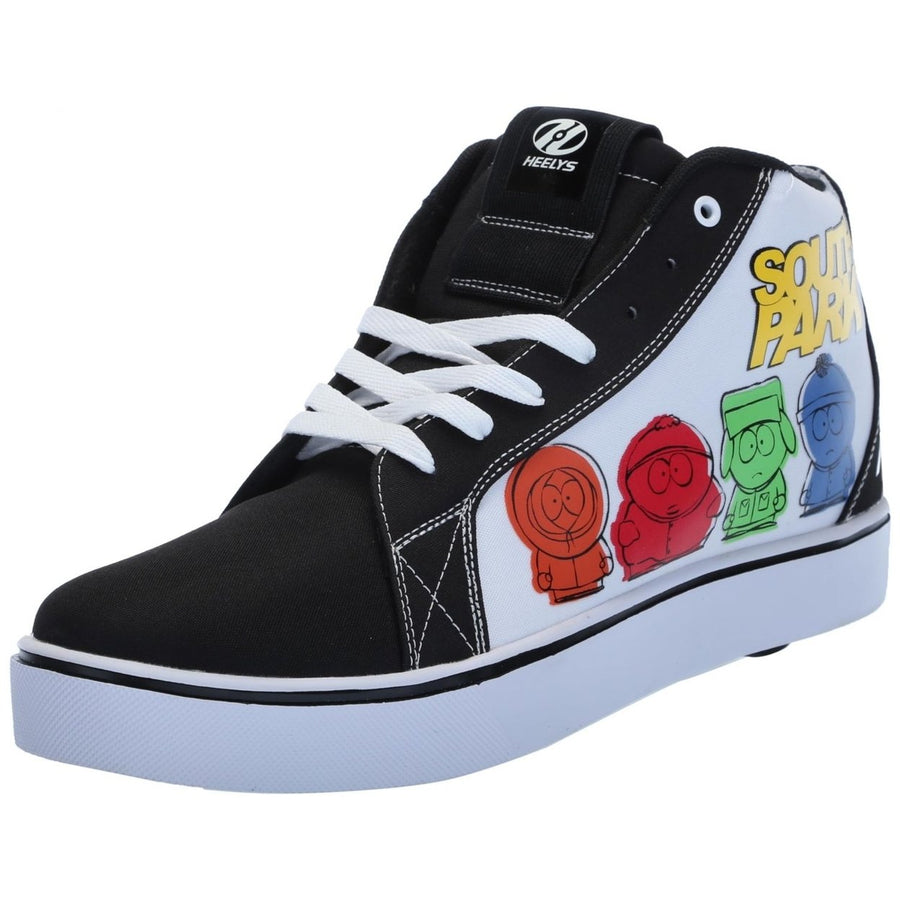 HEELYS Mens Racer Mid Wheeled Heel Shoe Black/White/Yellow HES10671M-BLK/WHT/YLW and HES10670M-BLK/WHT/YLW Image 1