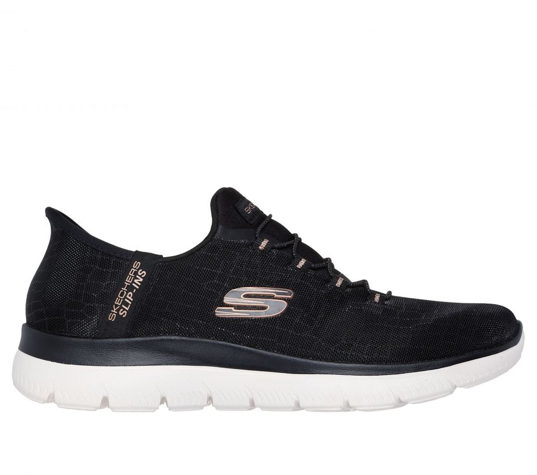 Skechers Womens Slip-ins: Summits - Classy Night Sneaker Black/Rose Gold - 150128-BKRG BLACK / ROSE GOLD Image 1