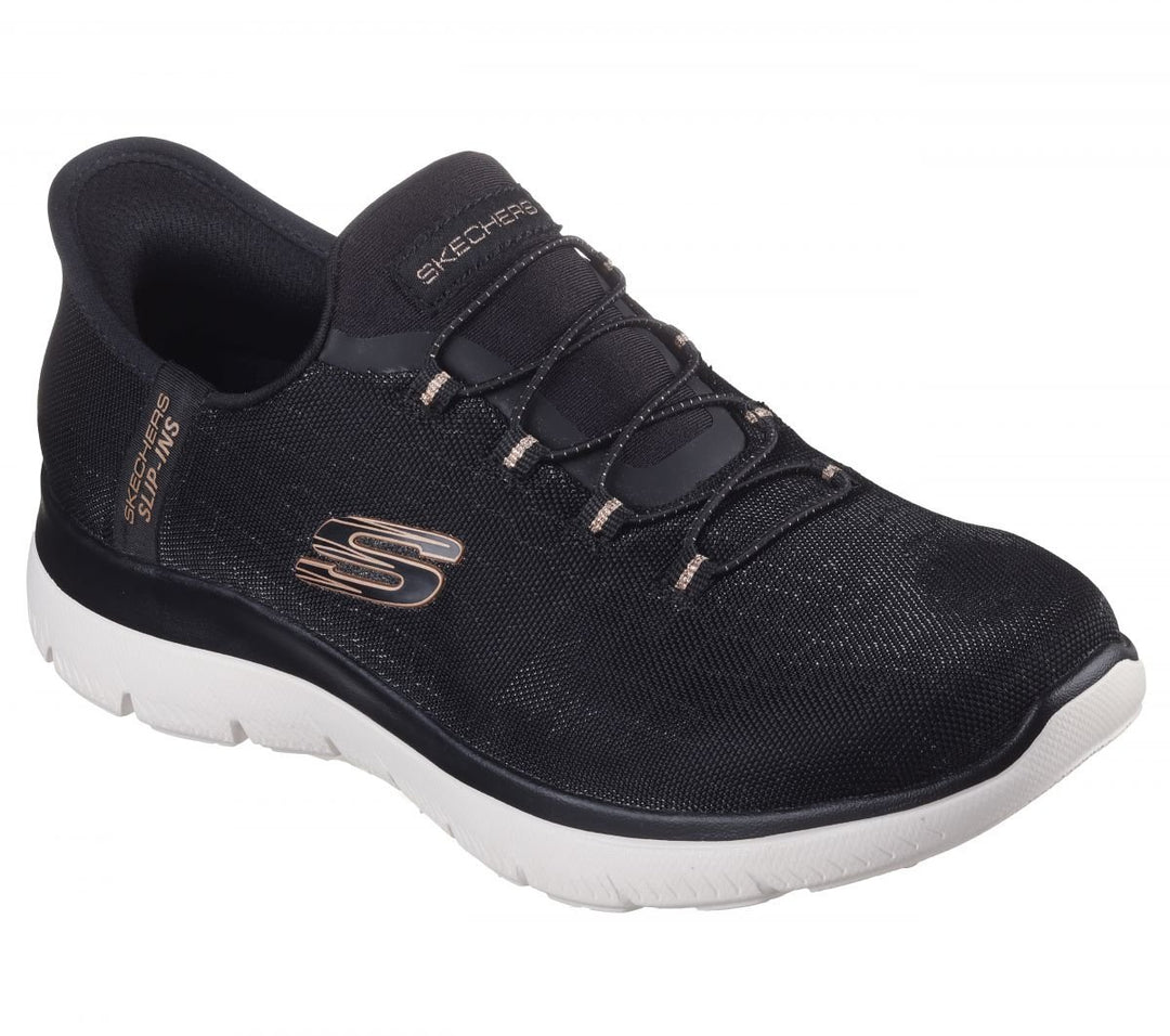 Skechers Womens Slip-ins: Summits - Classy Night Sneaker Black/Rose Gold - 150128-BKRG BLACK / ROSE GOLD Image 2