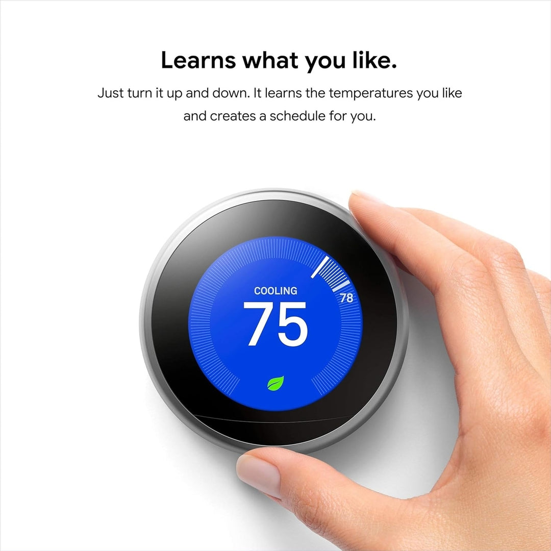 Google Nest Learning Thermostat (3rd gen) Stainless Steel Image 4