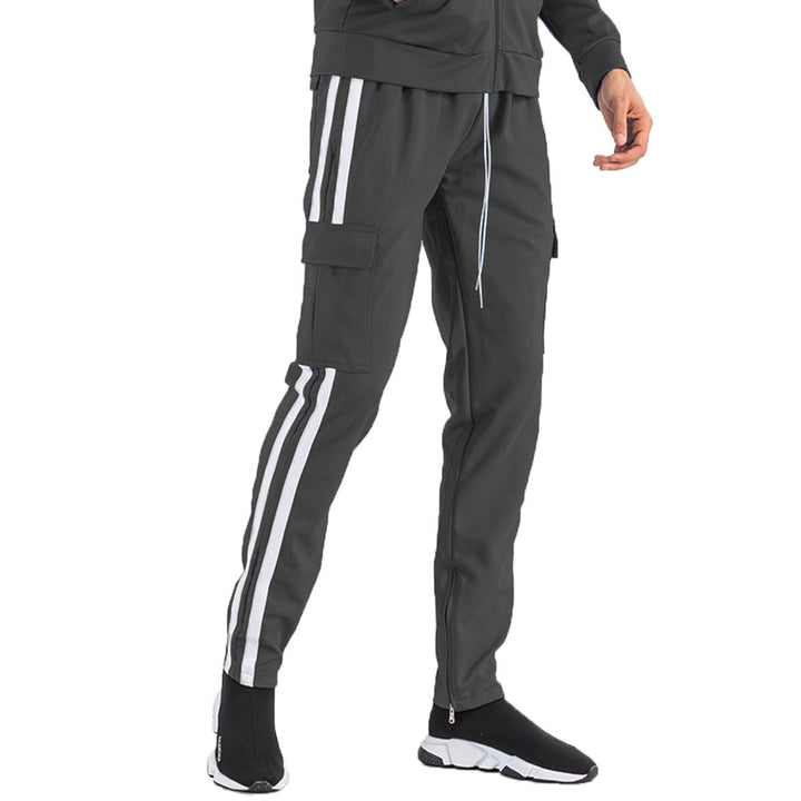 TWO STRIPE CARGO POCKET TRACK PANTS Image 1