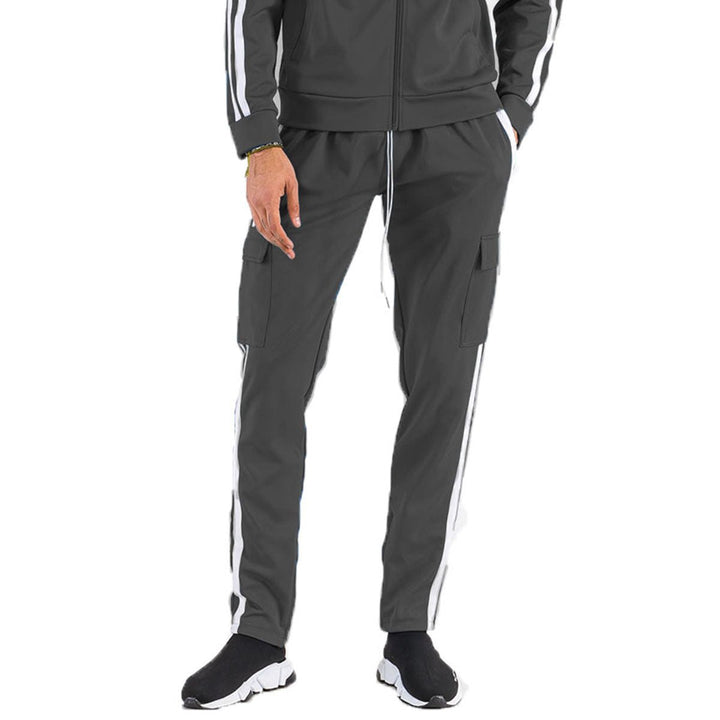 TWO STRIPE CARGO POCKET TRACK PANTS Image 2