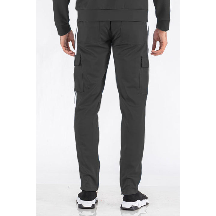 TWO STRIPE CARGO POCKET TRACK PANTS Image 3