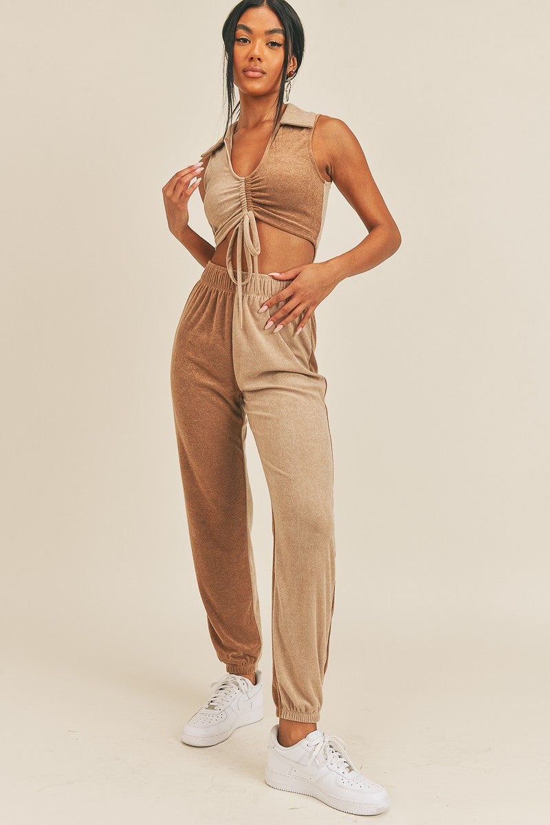 Two-tone Color Two-piece Set Image 1