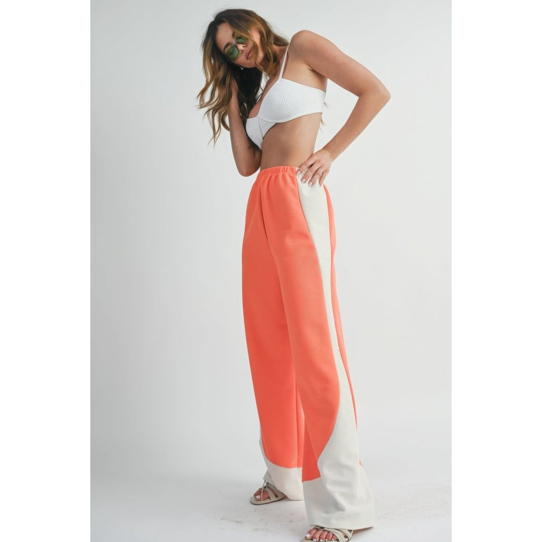 Two Toned Wide Leg Pants Image 3